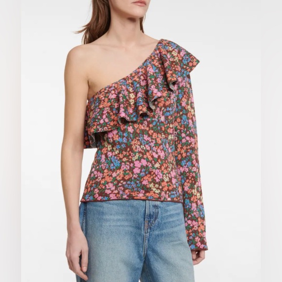 NWT Philosophy Di Lorenzo Serafini Floral Printed One-Shoulder Top 4 - Picture 3 of 5